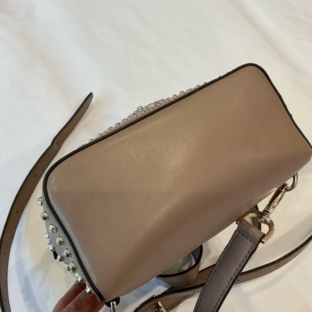 Michael Kors Rhea Studded Leather Mini Backpack in Taupe - Picture 9 of 16